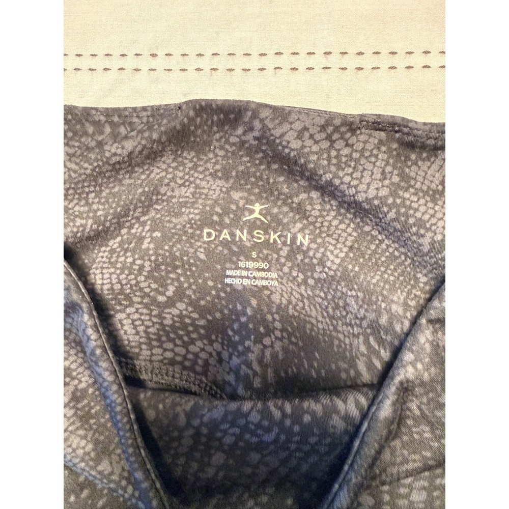 Danskin Womens Grey Snakeskin High Waisted Athletic Leggings with Pockets S - Picture 3 of 6